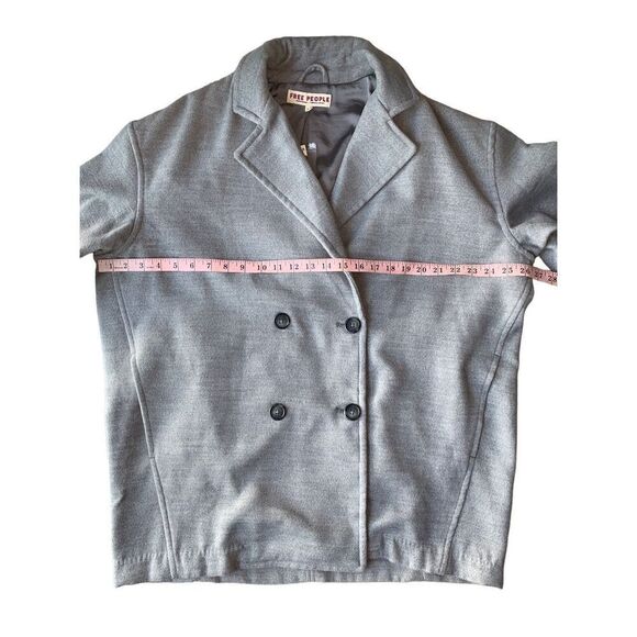 FREE PEOPLE Gray Double Breasted Hannah Slouchy Blazer Coat - Picture 13 of 14